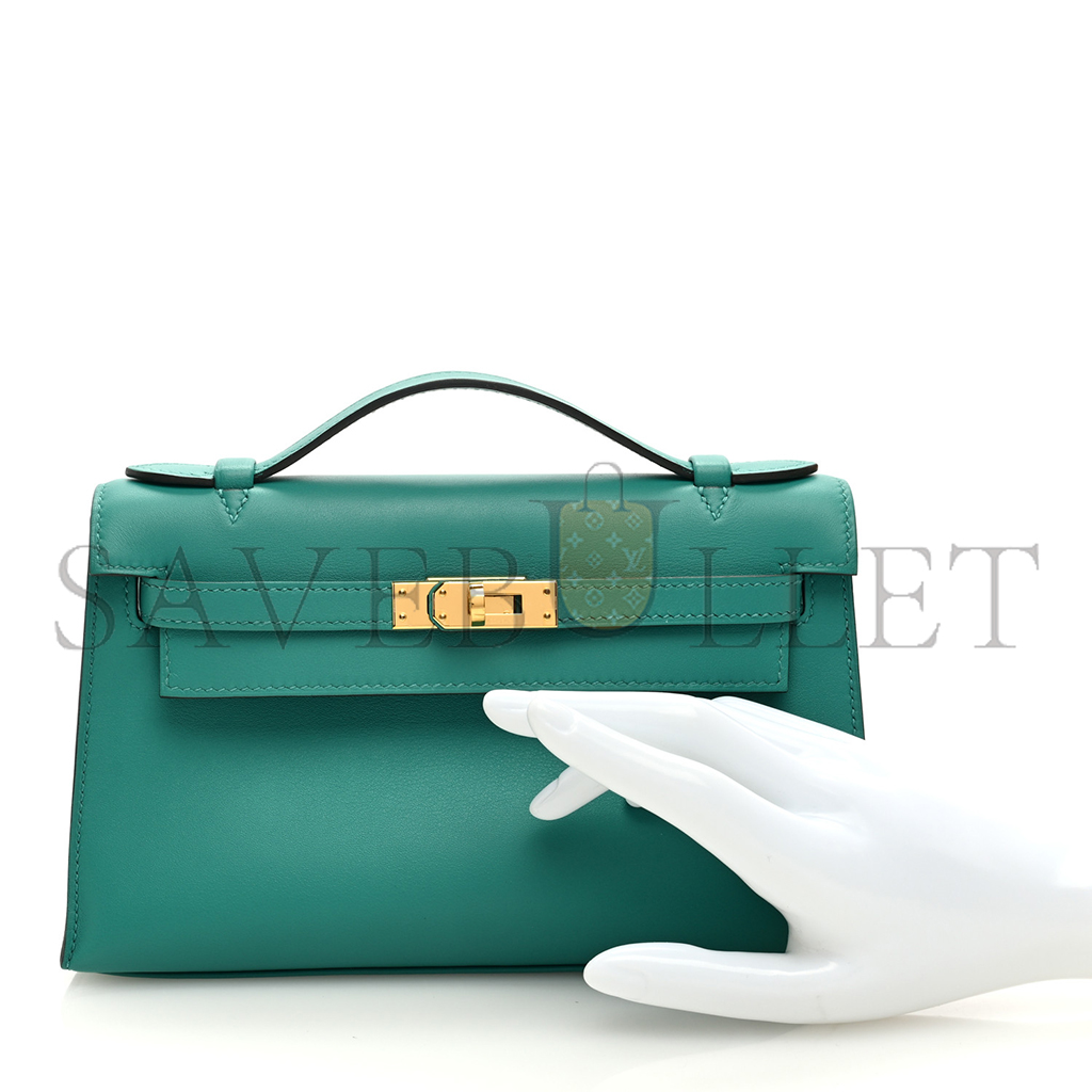 HERMÈS MASTER SWIFT KELLY POCHETTE CLUTCH VERT VERONE (22*14*7cm) 